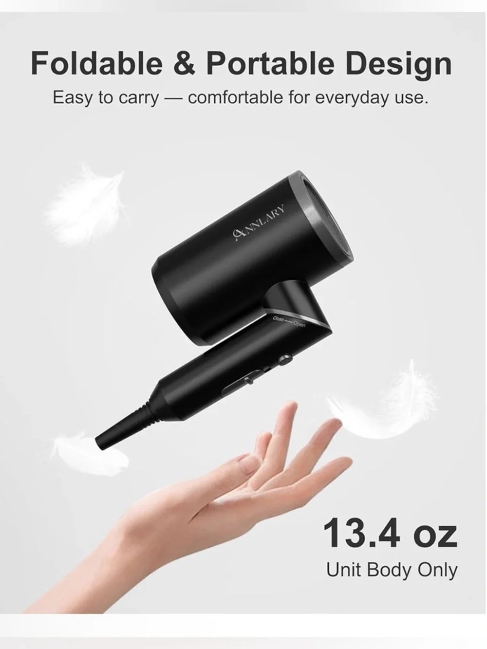 Hair Dryer with Comb, 1800W Blow Dryer with Diffuser for Curly Hair, Plasma Ioni